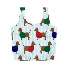 Dachshund Dog Cartoon Art Full Print Recycle Bags (M) 