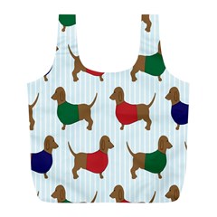 Dachshund Dog Cartoon Art Full Print Recycle Bags (L) 