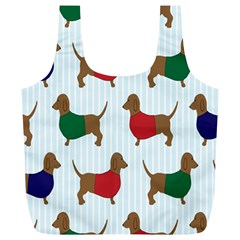 Dachshund Dog Cartoon Art Full Print Recycle Bags (L) 