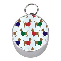 Dachshund Dog Cartoon Art Mini Silver Compasses by Celenk