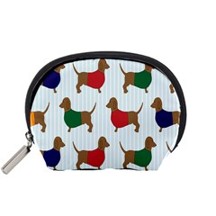 Dachshund Dog Cartoon Art Accessory Pouches (small)  by Celenk