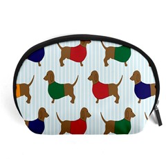 Dachshund Dog Cartoon Art Accessory Pouches (Large) 