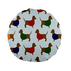 Dachshund Dog Cartoon Art Standard 15  Premium Flano Round Cushions