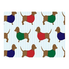 Dachshund Dog Cartoon Art Double Sided Flano Blanket (Mini) 