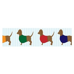 Dachshund Dog Cartoon Art Satin Scarf (Oblong)