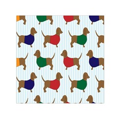 Dachshund Dog Cartoon Art Small Satin Scarf (square) by Celenk