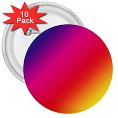 Spectrum Background Rainbow Color 3  Buttons (10 Pack)  by Celenk