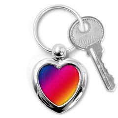 Spectrum Background Rainbow Color Key Chains (heart)  by Celenk