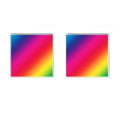 Spectrum Background Rainbow Color Cufflinks (square) by Celenk