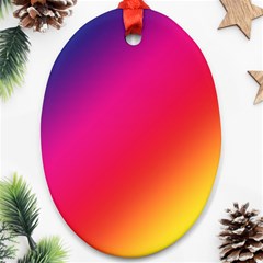 Spectrum Background Rainbow Color Oval Ornament (two Sides) by Celenk