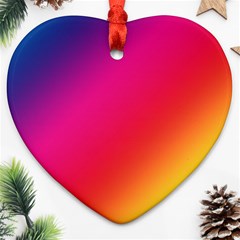 Spectrum Background Rainbow Color Heart Ornament (two Sides) by Celenk