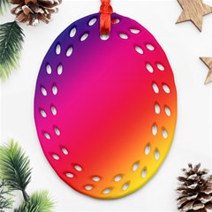 Spectrum Background Rainbow Color Oval Filigree Ornament (two Sides) by Celenk