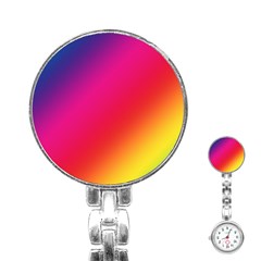 Spectrum Background Rainbow Color Stainless Steel Nurses Watch by Celenk