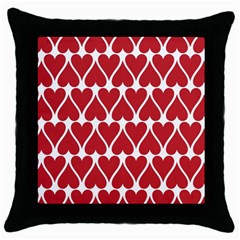 Hearts Pattern Seamless Red Love Throw Pillow Case (black) by Celenk