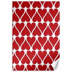 Hearts Pattern Seamless Red Love Canvas 12  X 18   by Celenk