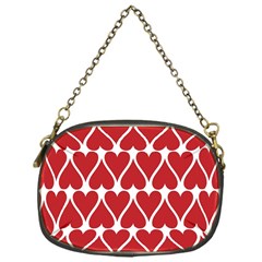 Hearts Pattern Seamless Red Love Chain Purses (one Side)  by Celenk