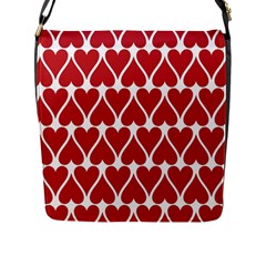 Hearts Pattern Seamless Red Love Flap Messenger Bag (l)  by Celenk