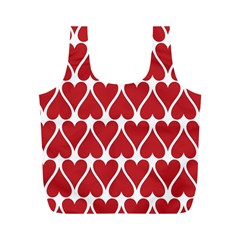 Hearts Pattern Seamless Red Love Full Print Recycle Bags (m)  by Celenk