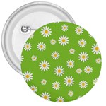 Daisy Flowers Floral Wallpaper 3  Buttons Front