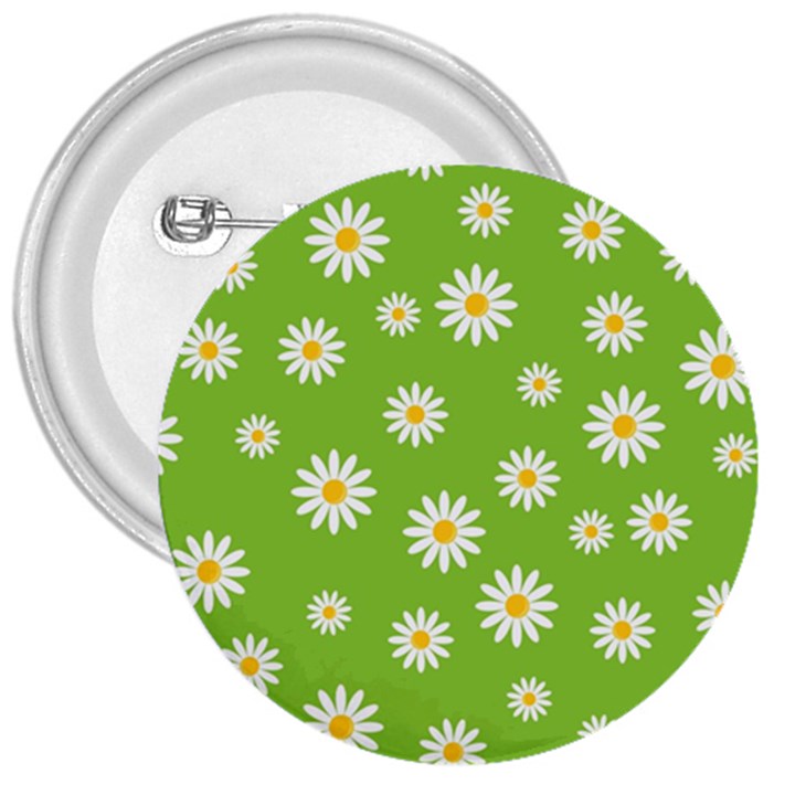 Daisy Flowers Floral Wallpaper 3  Buttons