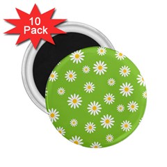 Daisy Flowers Floral Wallpaper 2 25  Magnets (10 Pack)  by Celenk