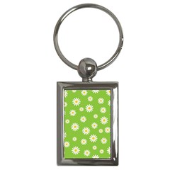 Daisy Flowers Floral Wallpaper Key Chains (rectangle)  by Celenk