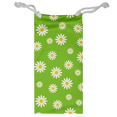 Daisy Flowers Floral Wallpaper Jewelry Bag by Celenk