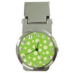 Daisy Flowers Floral Wallpaper Money Clip Watches by Celenk