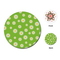 Daisy Flowers Floral Wallpaper Playing Cards (round)  by Celenk