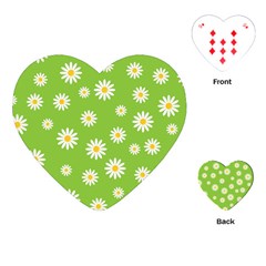 Daisy Flowers Floral Wallpaper Playing Cards (heart)  by Celenk