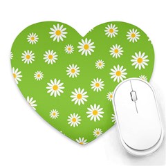 Daisy Flowers Floral Wallpaper Heart Mousepads by Celenk