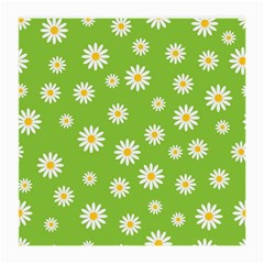 Daisy Flowers Floral Wallpaper Medium Glasses Cloth (2-side) by Celenk