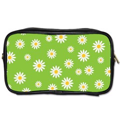 Daisy Flowers Floral Wallpaper Toiletries Bags by Celenk