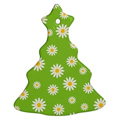 Daisy Flowers Floral Wallpaper Christmas Tree Ornament (two Sides) by Celenk