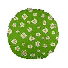 Daisy Flowers Floral Wallpaper Standard 15  Premium Flano Round Cushions by Celenk