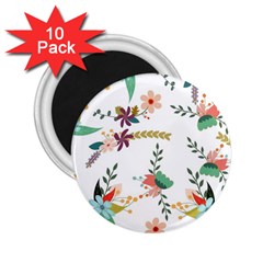 Floral Backdrop Pattern Flower 2 25  Magnets (10 Pack)  by Celenk