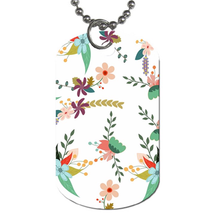 Floral Backdrop Pattern Flower Dog Tag (Two Sides)