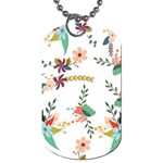 Floral Backdrop Pattern Flower Dog Tag (Two Sides) Back