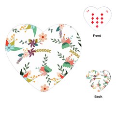 Floral Backdrop Pattern Flower Playing Cards (heart)  by Celenk