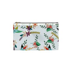 Floral Backdrop Pattern Flower Cosmetic Bag (small)  by Celenk