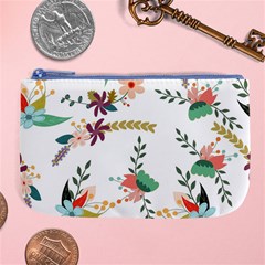 Floral Backdrop Pattern Flower Large Coin Purse by Celenk