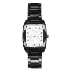 White Background Pattern Tile Stainless Steel Barrel Watch by Celenk