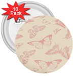 Butterfly Butterflies Vintage 3  Buttons (10 pack)  Front