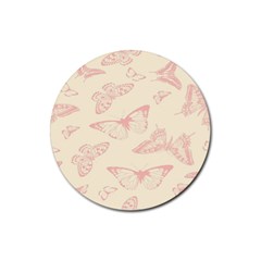 Butterfly Butterflies Vintage Rubber Coaster (round)  by Celenk