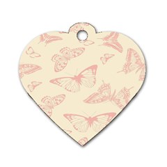 Butterfly Butterflies Vintage Dog Tag Heart (one Side) by Celenk