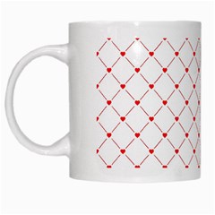 Hearts Pattern Love Design White Mugs by Celenk