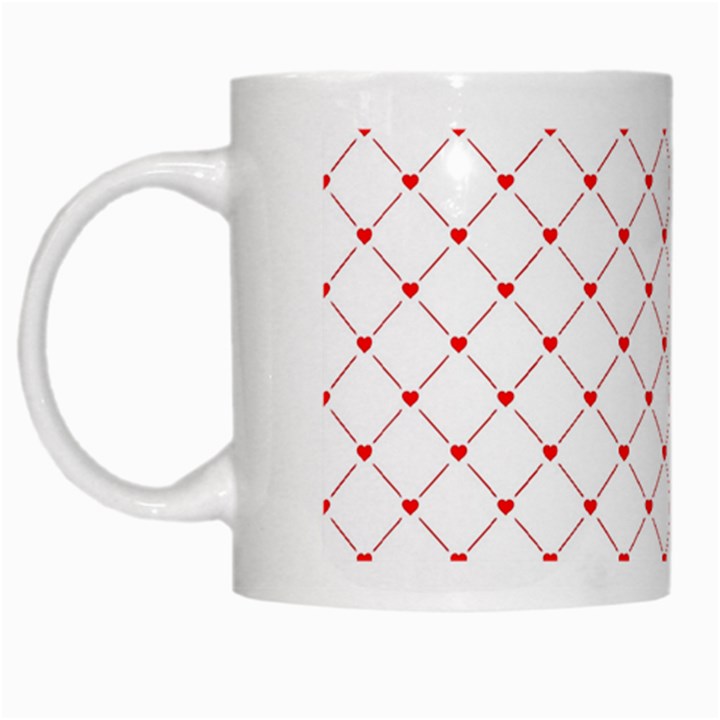 Hearts Pattern Love Design White Mugs