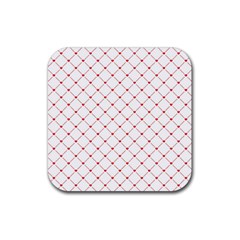 Hearts Pattern Love Design Rubber Coaster (Square) 