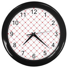 Hearts Pattern Love Design Wall Clocks (Black)