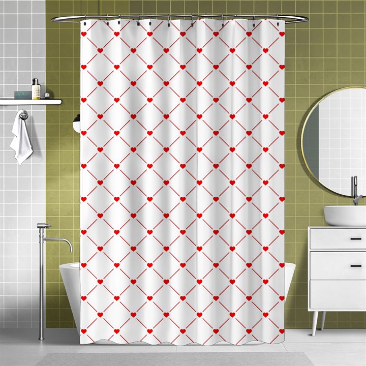 Hearts Pattern Love Design Shower Curtain 48  x 72  (Small) 